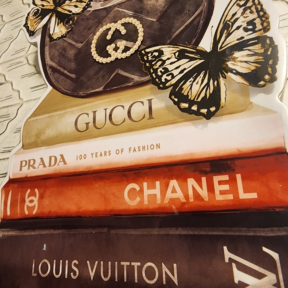 NWT Gucci Prada Chanel Louis Vuitton Butterfly Bag Wood Decor - Picture 4 of 5